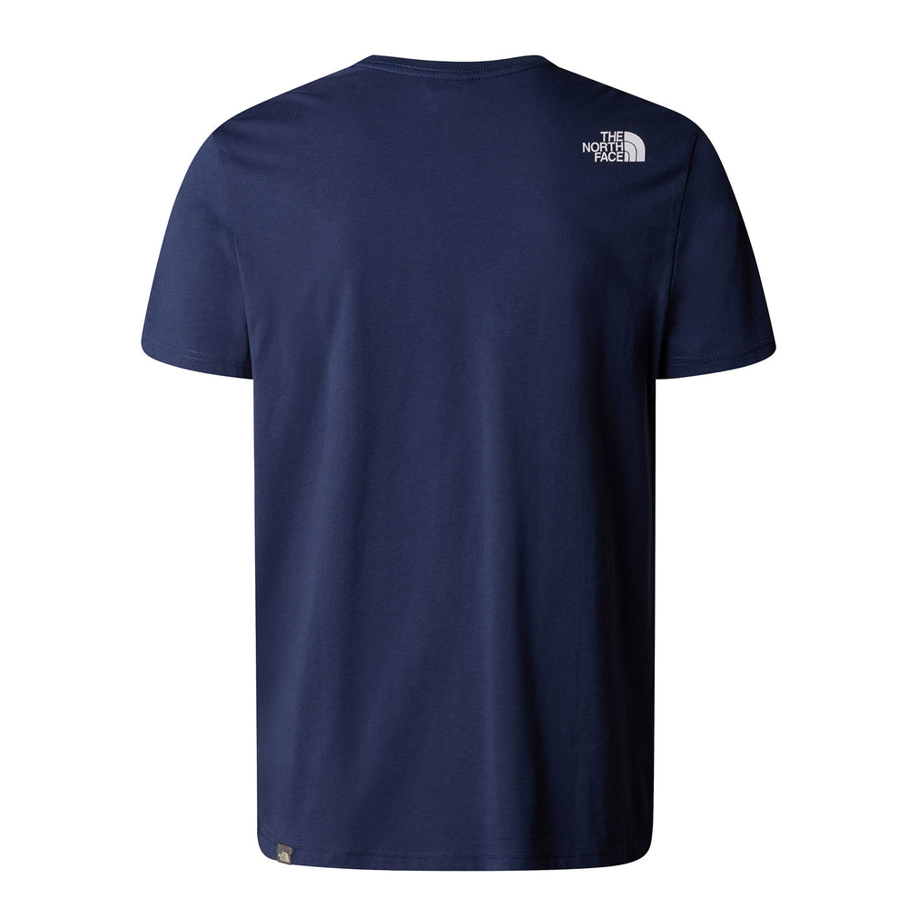 The North Face Men's Short Sleeve Mountain Line Tee #color_summit-navy-power-orange