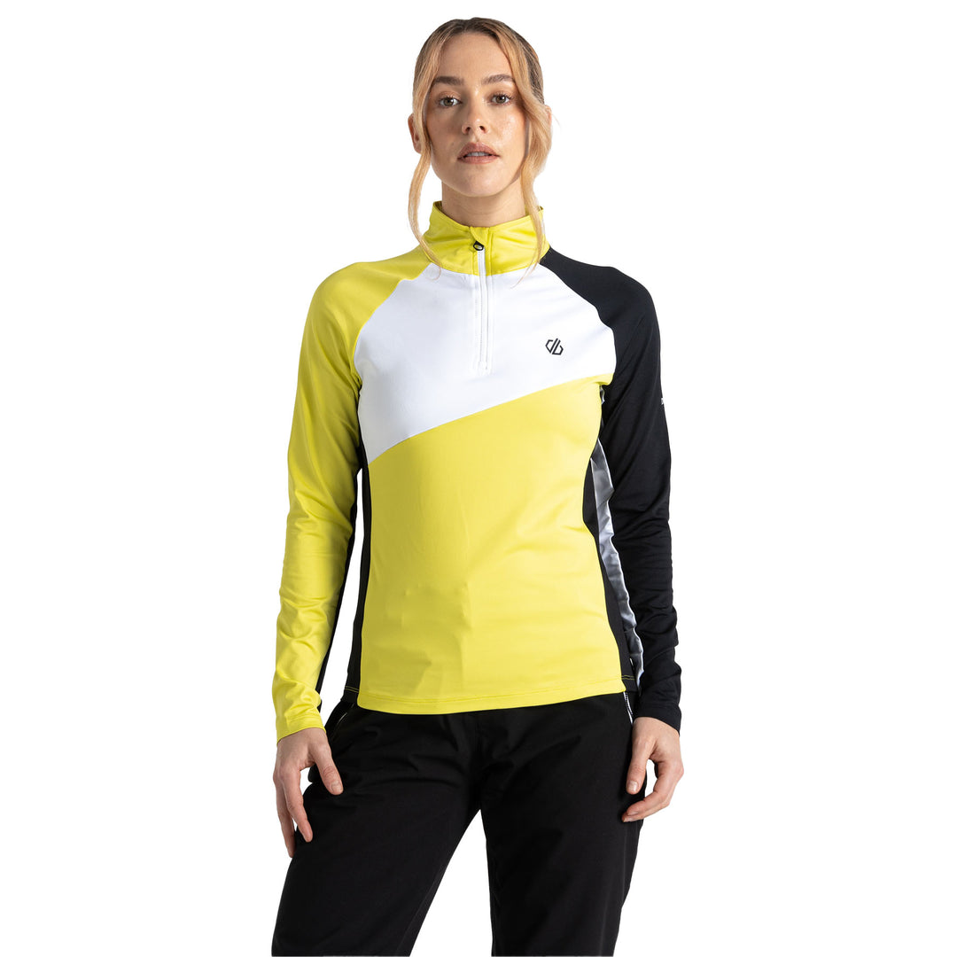 Dare2B Women's Ice Core Stretch Midlayer Top #color_yellow-plum-black
