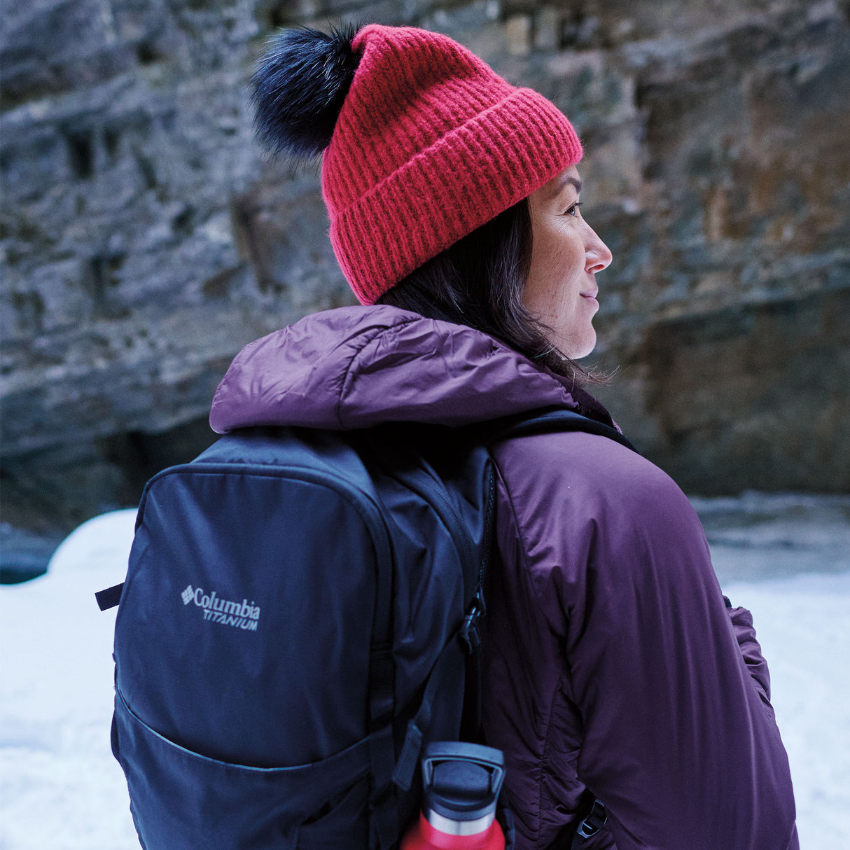 Columbia Winter Blur Pom Pom Beanie Black-Daredevil-Moonvista #- 53 Degrees North 