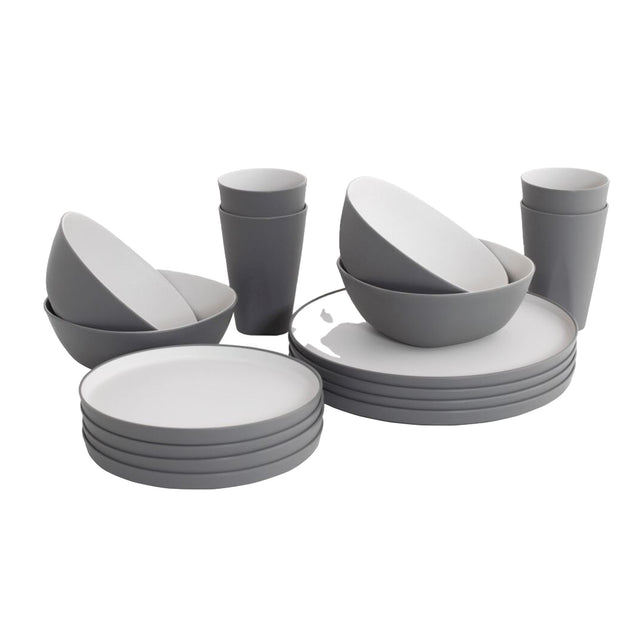 Outwell Gala 4 Person Dinner Set Grey Mist / One Size #- 53 Degrees North 