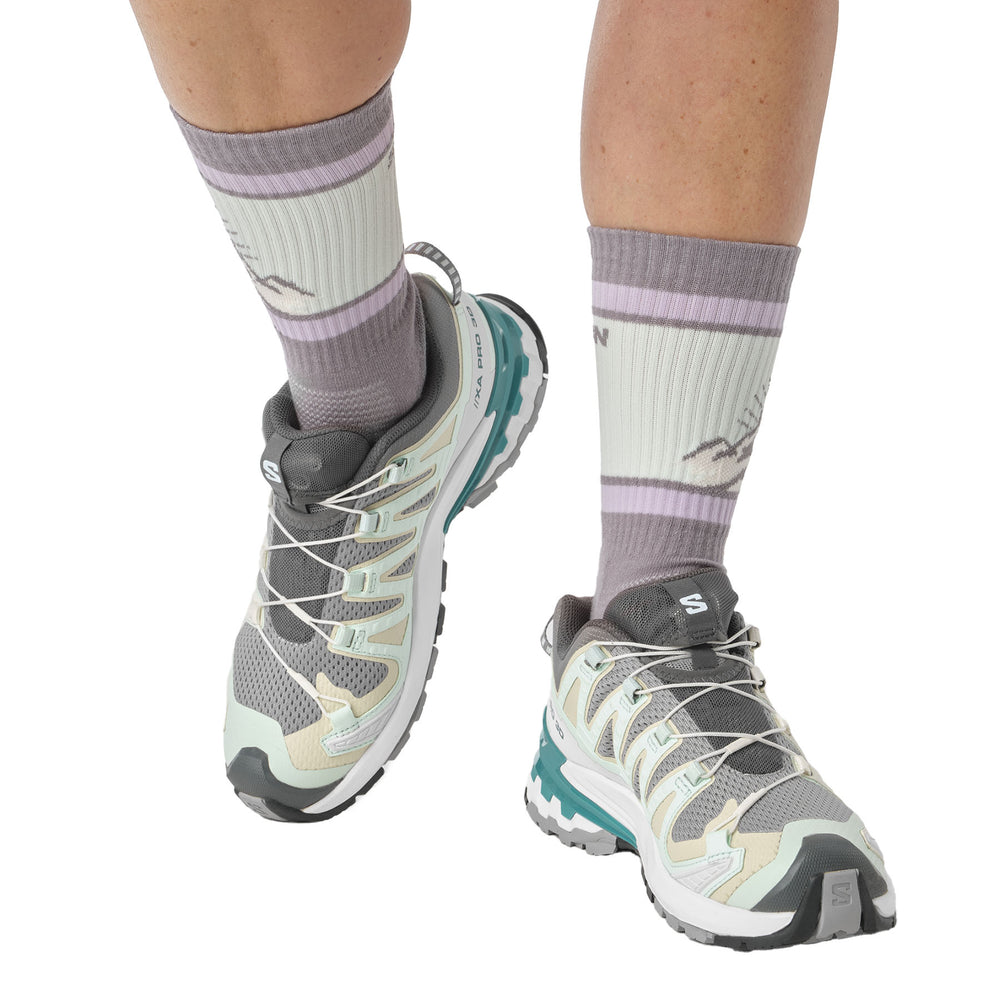 Salomon Women's XA Pro 3D V9 Trail Running Shoes #color_gull-white-bleached-aqua