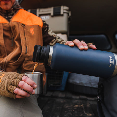 YETI Rambler 36oz (1065 ml) Bottle with Chug Cap Tropical Pink-Navy-Rescue Red-White #- 53 Degrees North 