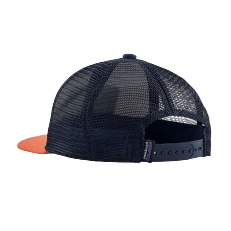 Patagonia Kids' Trucker Hat P-6 Logo/Wetland Blue-Ridge Rise Stripe/Coho Coral-P-6 Logo/Navy Blue #- 53 Degrees North 