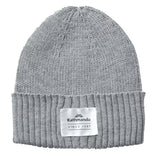 Kathmandu Unisex Badge Beanie Light Grey Marl / One Size-Black / One Size #- 53 Degrees North 