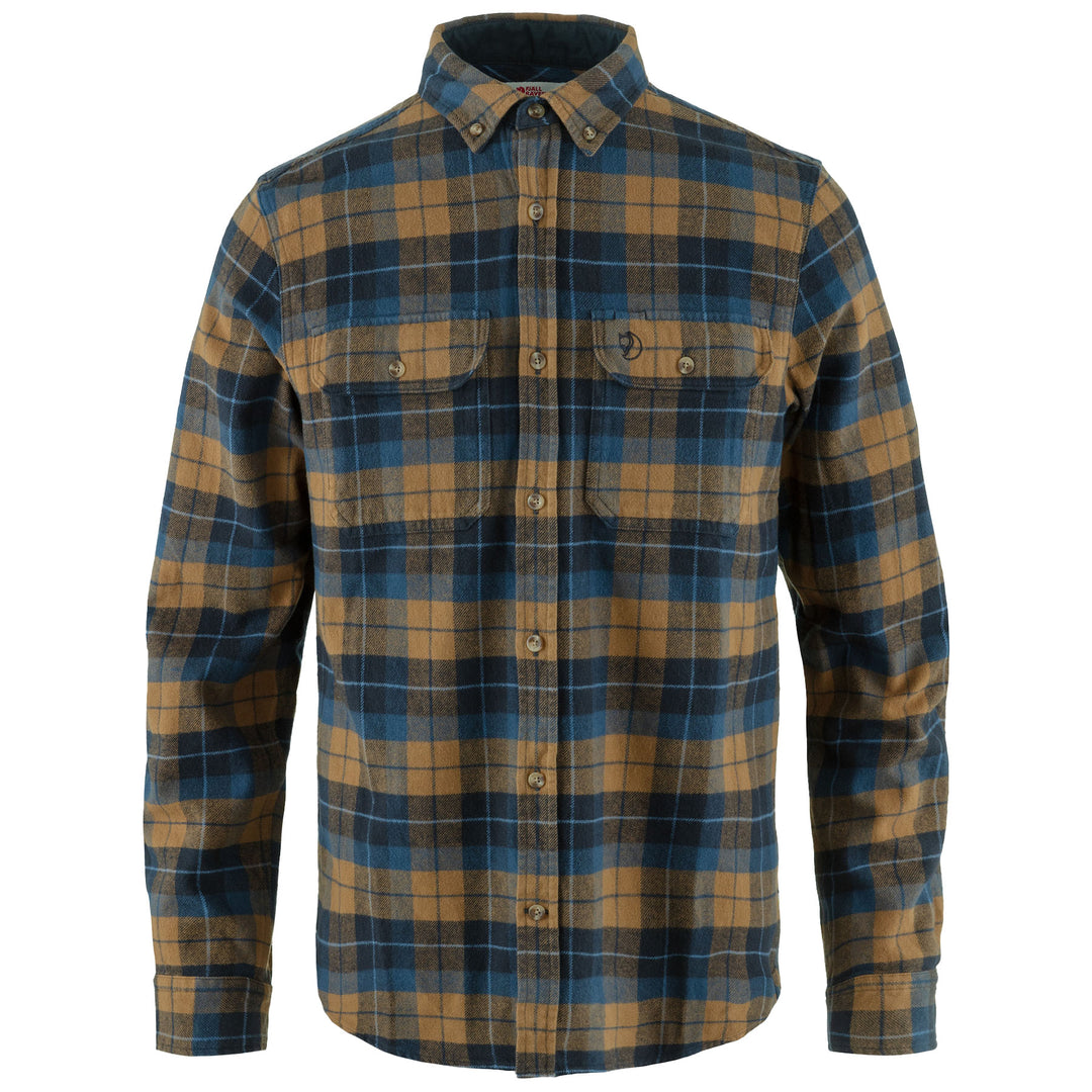 Fjällräven Men's Singi Heavy Flannel Shirt #color_dark-navy-buckwheat-brown