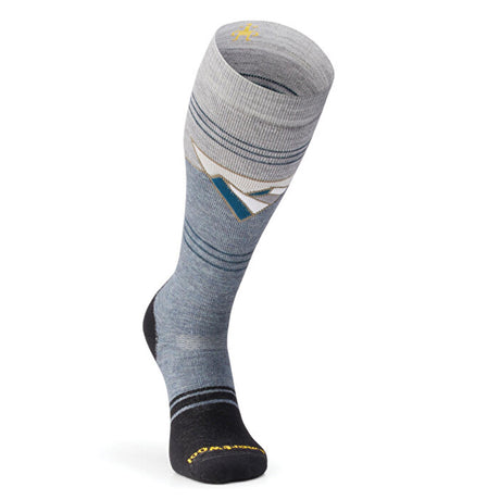 Smartwool Men's Snowboard Full Cushion Mountain Geo Pattern OTC Socks Pewter Blue / Large (UK 8-10.5)-Picante / Large (UK 8-10.5) #- 53 Degrees North 