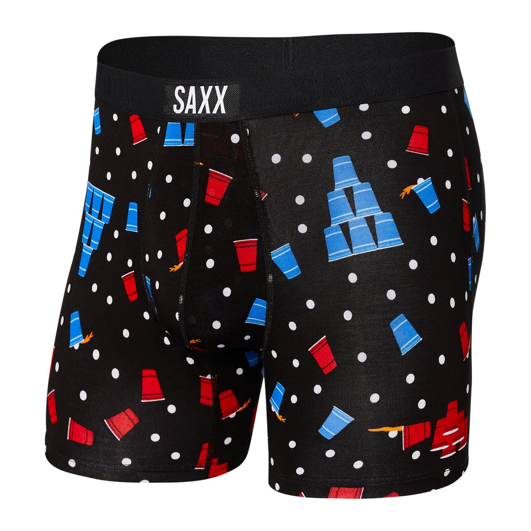 Saxx Men's Vibe Super Soft Boxer Briefs #color_black-beer-champs
