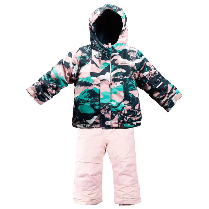 Columbia Kids' Buga Waterproof Snow Jacket & Pants Set #color_dusty-pink-geoglacial