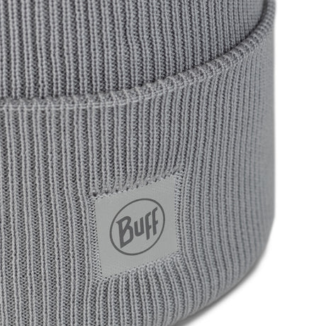 BUFF Crossknit Beanie Hat Solid Black-Solid Light Grey-Night Blue-Iris #- 53 Degrees North 