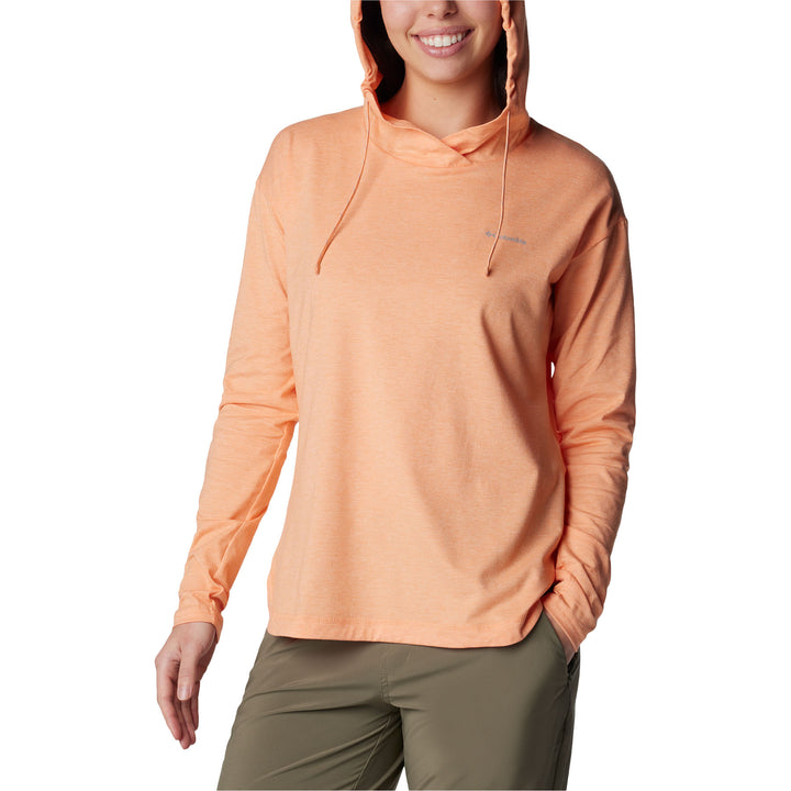 Columbia Women's Sun Trek Hooded Pullover #color_apricot-fizz-heather