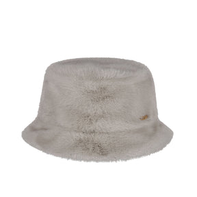 Barts Women's Bretia Faux Fur Bucket Hat Black-Grey #- 53 Degrees North 