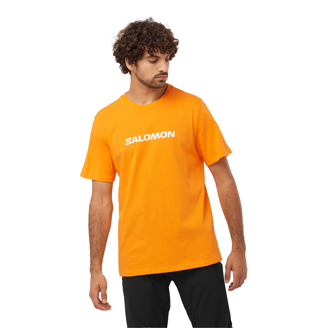Salomon Men's Salomon Logo Performance Short Sleeve T-shirt #color_zinnia