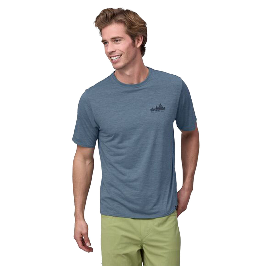 Patagonia Men's Cap Cool Daily Graphic Shirt #color_73-skyline-utility-blue-x-dye