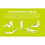 Urban Fitness 11pc Resistance Tube Set Default Title #- 53 Degrees North 