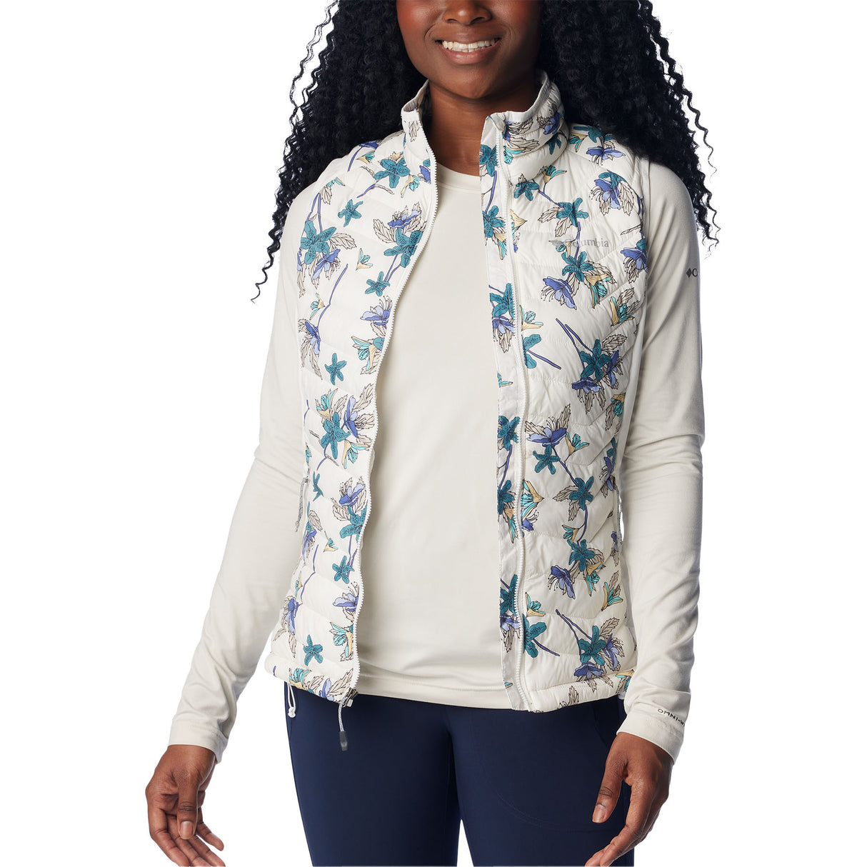 Columbia Women's Powder Pass Vest Sea Salt Tiger Lilies / X-Small-Sea Salt Tiger Lilies / Small-Sea Salt Tiger Lilies / Medium-Sea Salt Tiger Lilies / Large-Sea Salt Tiger Lilies / X-Large #- 53 Degrees North 