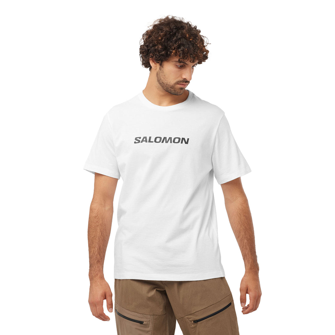 Salomon Men's Salomon Logo Performance Short Sleeve T-shirt #color_white
