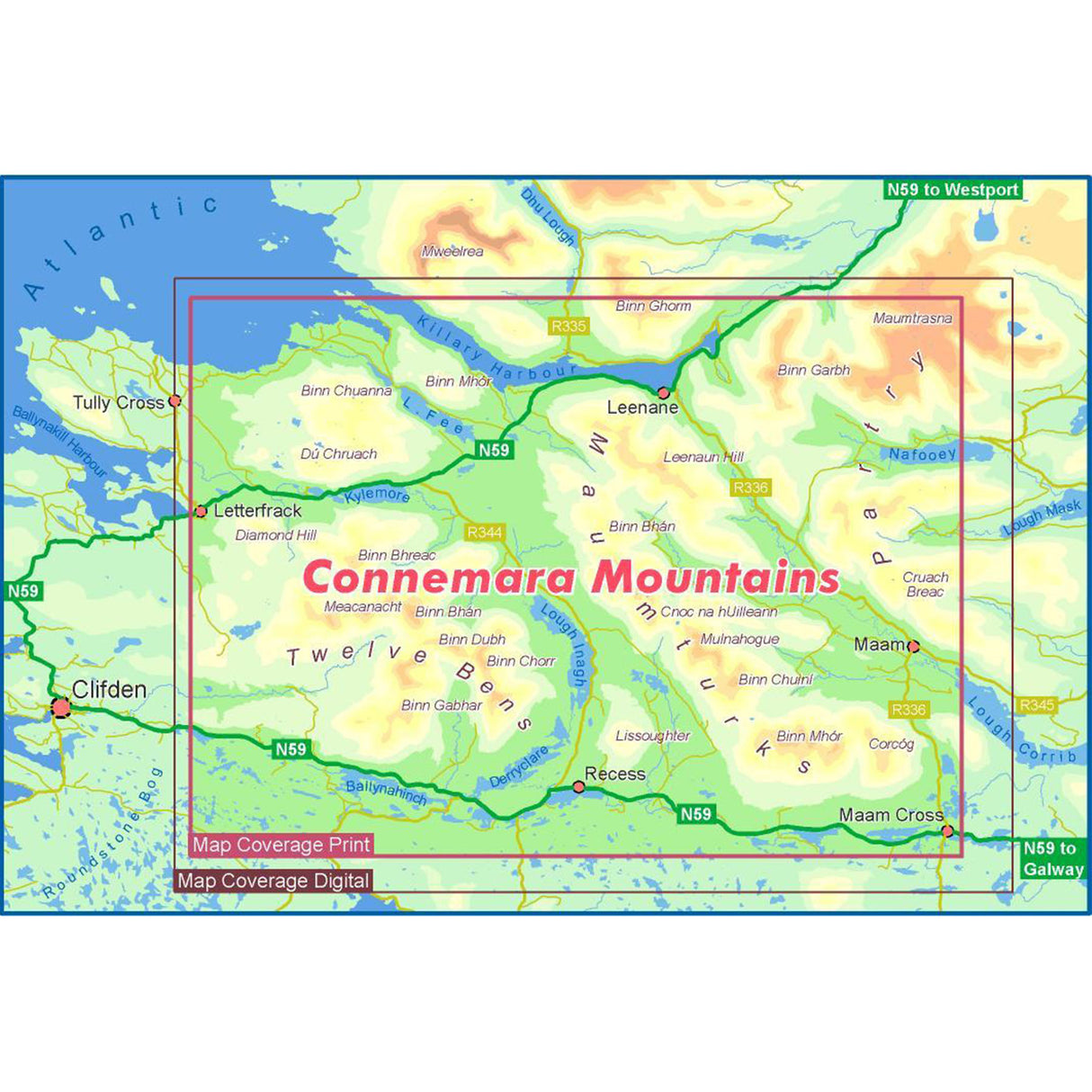 EastWest Mapping Connemara Mountains Waterproof Map Default Title #- 53 Degrees North 