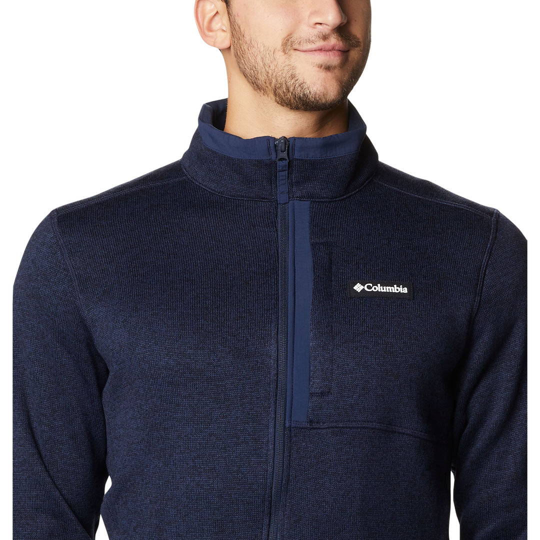 Columbia Men's Sweater Weather Full Zip Fleece Jacket #color_collegiate-navy-heather