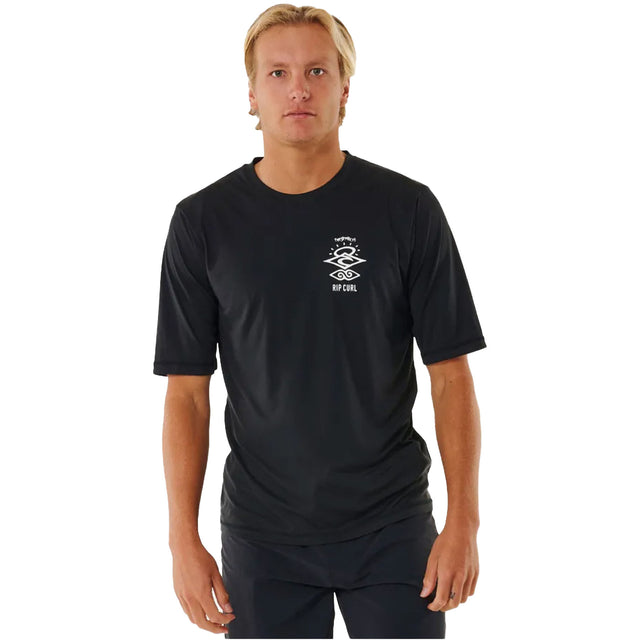 Ripcurl Men's Icons Surflite UPF Rash Vest Black / Small-Black / Medium-Black / Large-Black / X-Large-Black / XX-Large #- 53 Degrees North 