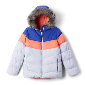 Columbia Girls' Arctic Blast III Jacket Snowdrift/Hot Coral/Clematis Blue / Age 5-6-Snowdrift/Hot Coral/Clematis Blue / Age 7-8-Snowdrift/Hot Coral/Clematis Blue / Age 9-10-Snowdrift/Hot Coral/Clematis Blue / Age 11-12-Snowdrift/Hot Coral/Clematis Blue / Age 13-14 #- 53 Degrees North 