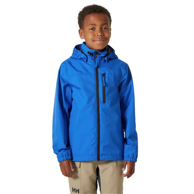Helly Hansen Kids' Crew Hooded Waterproof Jacket Cobalt / Age 7-8-Cobalt / Age 9-10-Cobalt / Age 11-12-Cobalt / Age 13-14-Cobalt / Age 15-16 #- 53 Degrees North 