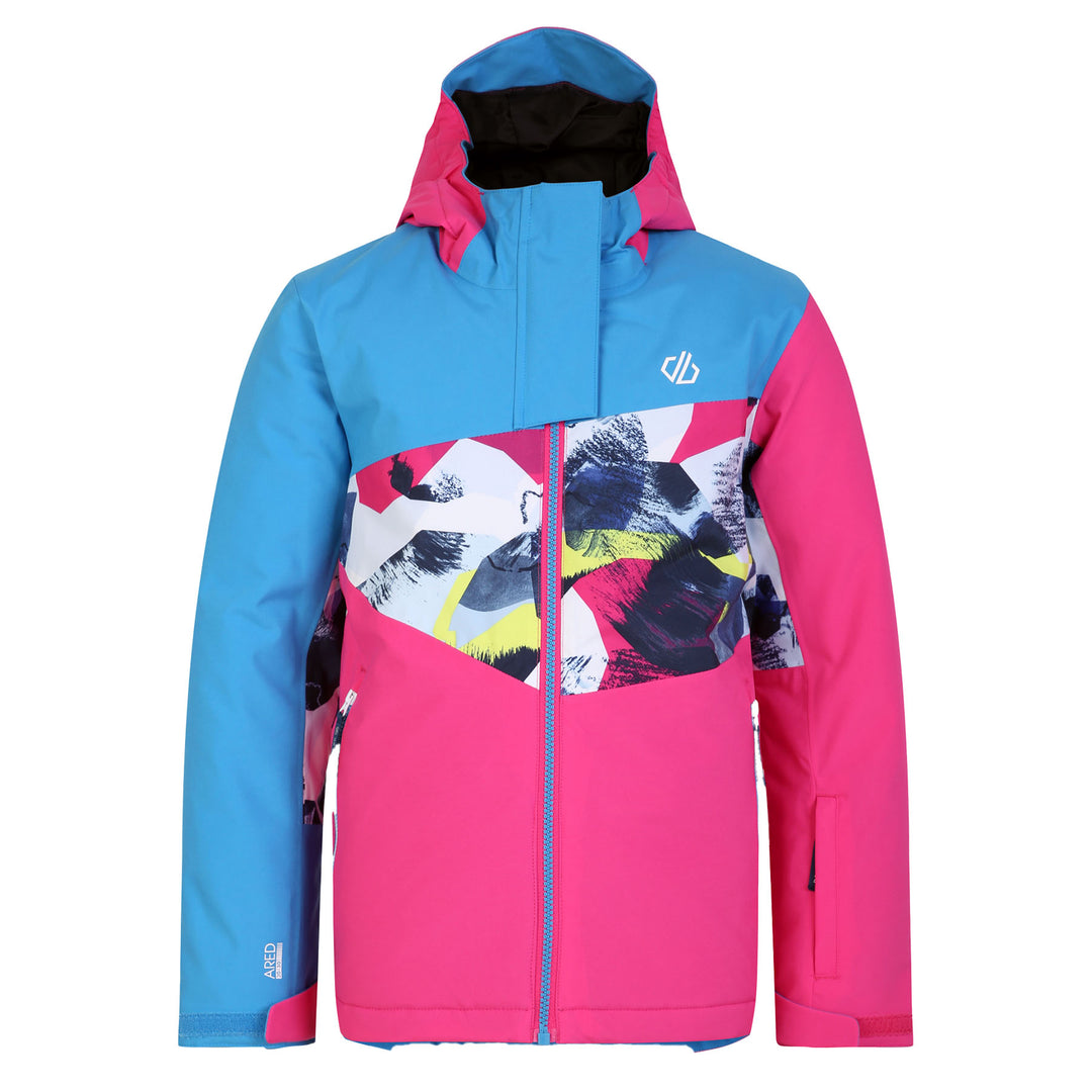 Dare 2b Kid's Humour II Jacket #color_swedish-blue-quiet-blue-abstract-mountain-print