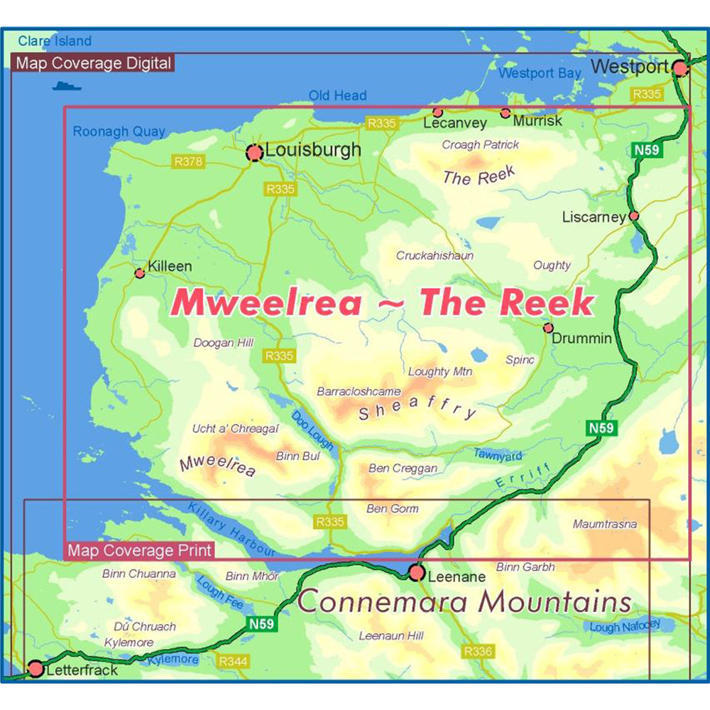 Mweelrea & The Reek Waterproof Map