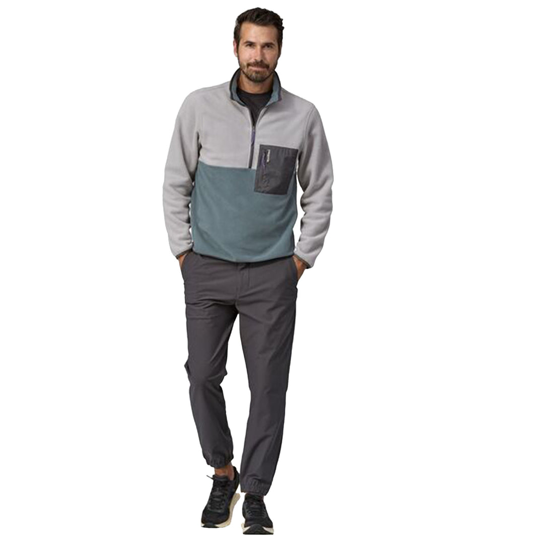 Patagonia Men's Microdini 1/2 Zip Fleece Pullover #color_nouveau-green-salt-grey