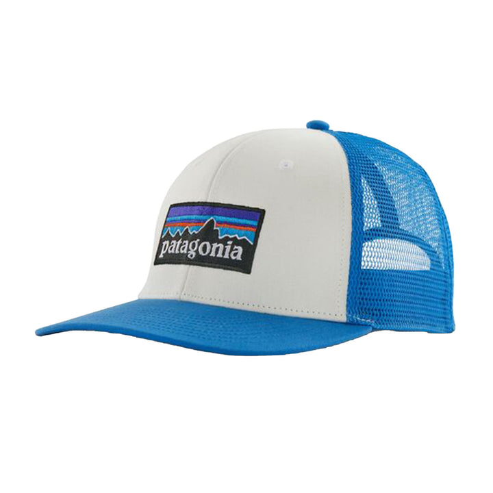 Patagonia P-6 Logo Trucker Hat #color_white-vessel-blue