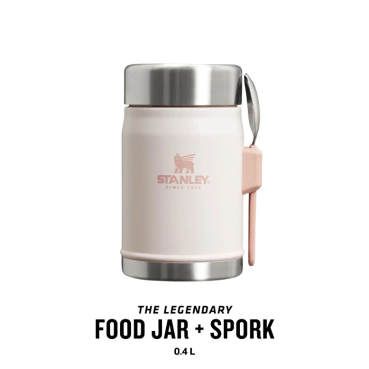 Stanley Classic Legendary Food Jar + Spork 0.4L Matte Black Pebble-Goldenrod Coral-Violet Blossom-Hammertone Green-Rose Quartz #- 53 Degrees North 