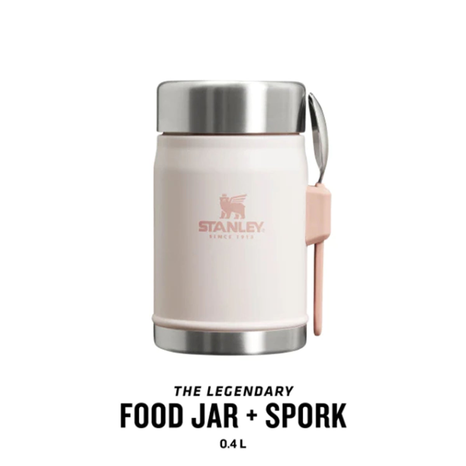 Stanley Classic Legendary Food Jar + Spork 0.4L Matte Black Pebble-Goldenrod Coral-Violet Blossom-Hammertone Green-Rose Quartz #- 53 Degrees North 