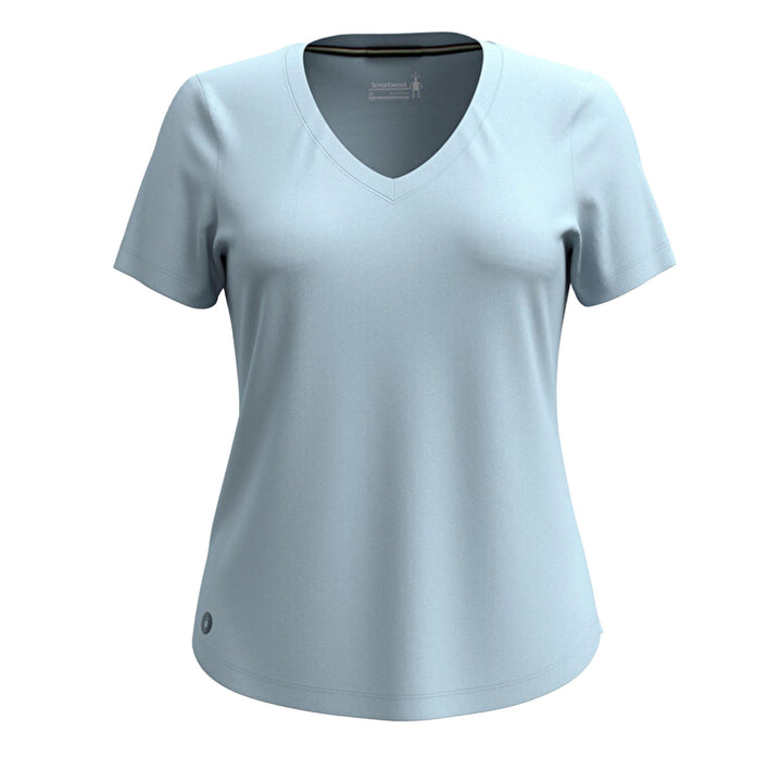Smartwool Women's Active Ultralite V-Neck Short Sleeve T-shirt #color_winter-sky