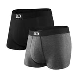 SAXX Men's Vibe Boxer Briefs - 2 Pack Black/Grey / Small-Black/Grey / Medium-Black/Grey / Large-Black/Grey / X-Large-Black/Wood Camo / Small #- 53 Degrees North 