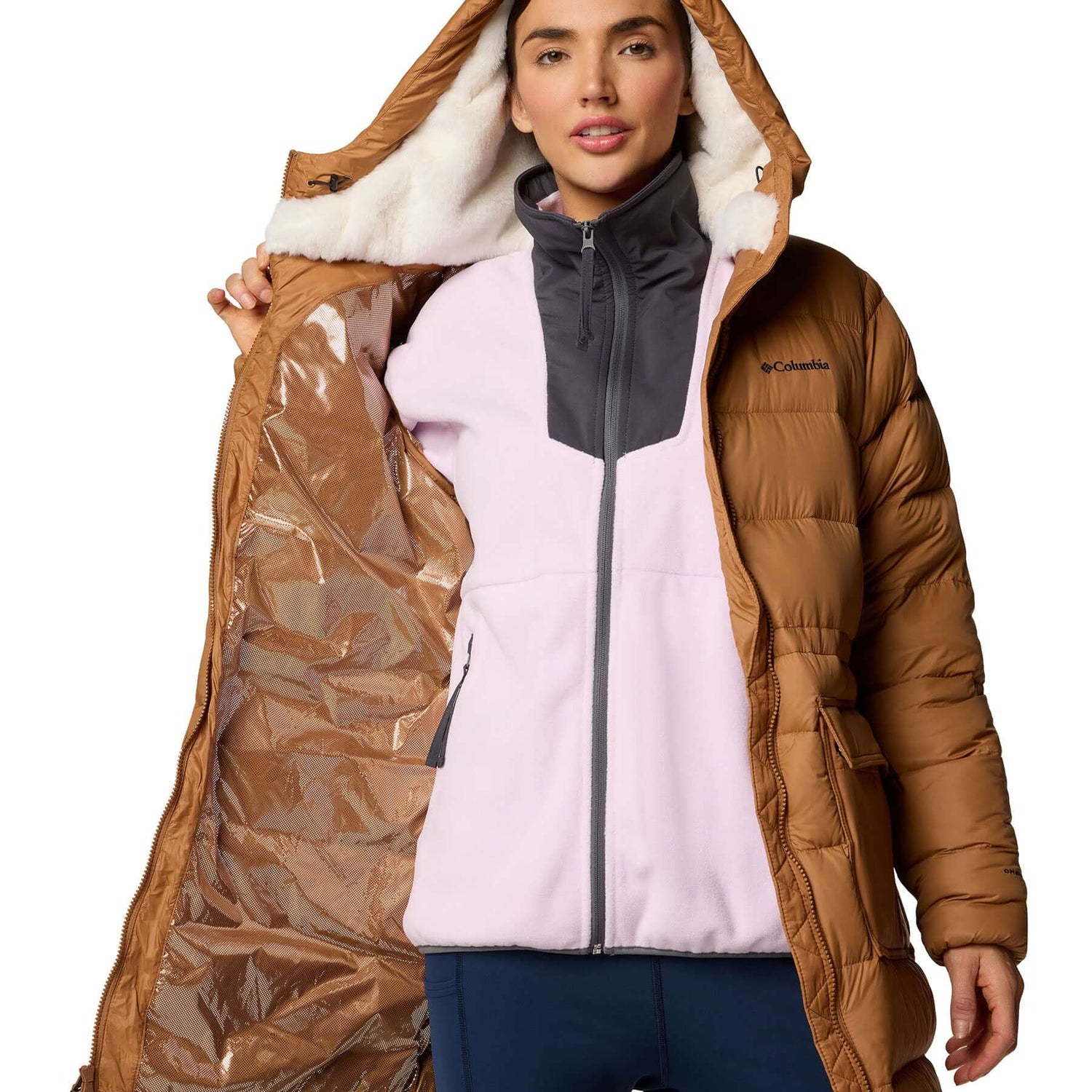 Columbia Women's Harmony Falls Mid Down Jacket Camel Brown / X-Small-Camel Brown / Small-Camel Brown / Medium-Camel Brown / Large-Camel Brown / X-Large #- 53 Degrees North 
