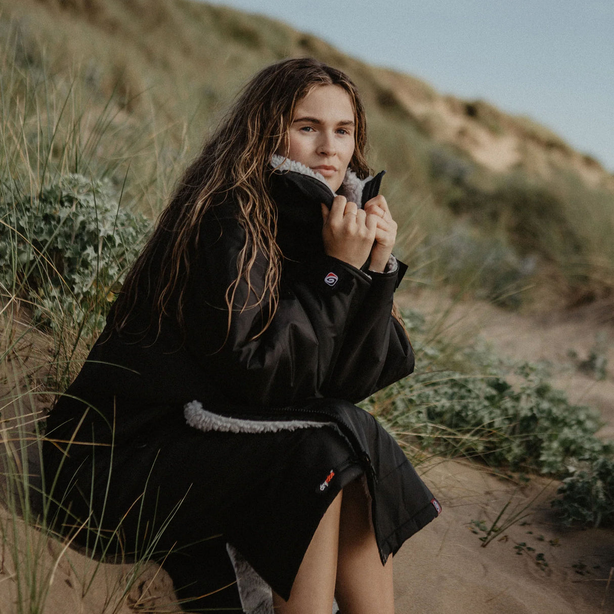 Dryrobe Advance Long Sleeve Changing Robe Black/Grey / X-Small-Black/Grey / Small-Black/Grey / Medium-Black/Grey / Large-Black/Camo Black / Small #- 53 Degrees North 