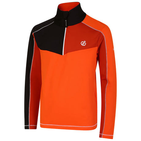 Dare 2b Kids' Formate II Core Stretch Long Sleeve Midlayer Top Gulfstream/Fjord Blue/Rusty Orange / Age 3-4-Gulfstream/Fjord Blue/Rusty Orange / Age 5-6-Gulfstream/Fjord Blue/Rusty Orange / Age 7-8-Gulfstream/Fjord Blue/Rusty Orange / Age 9-10-Gulfstream/Fjord Blue/Rusty Orange / Age 11-12 #- 53 Degrees North 