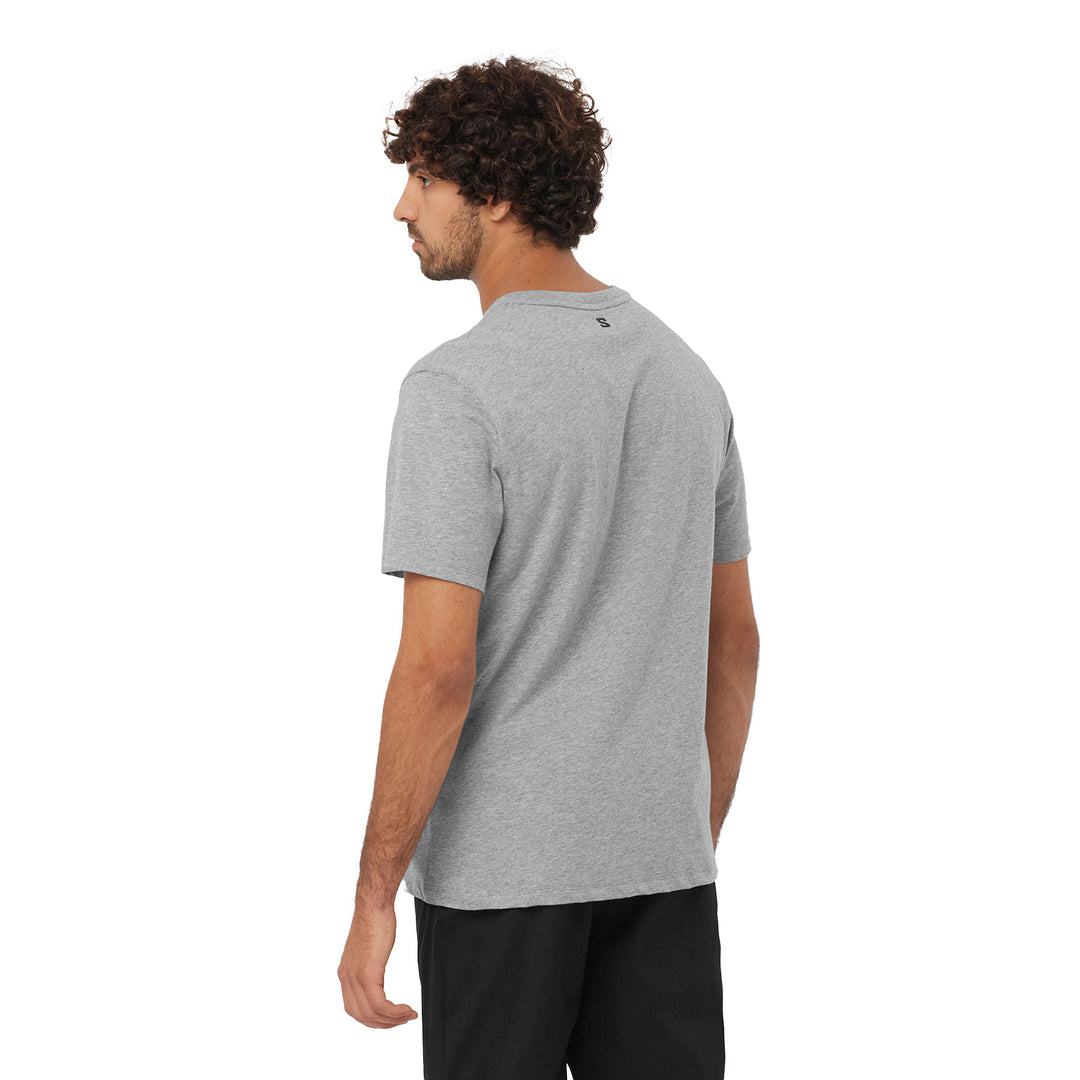 Salomon Men's Salomon Logo Performance Short Sleeve T-shirt #color_heather-grey