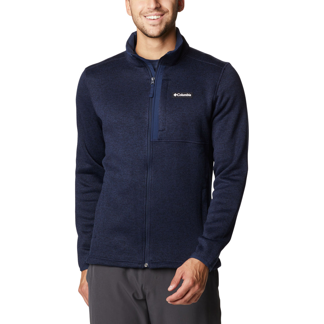Columbia Men's Sweater Weather Full Zip Fleece Jacket #color_collegiate-navy-heather