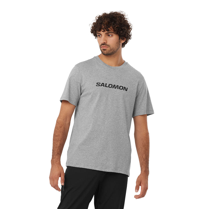 Salomon Men's Salomon Logo Performance Short Sleeve T-shirt #color_heather-grey