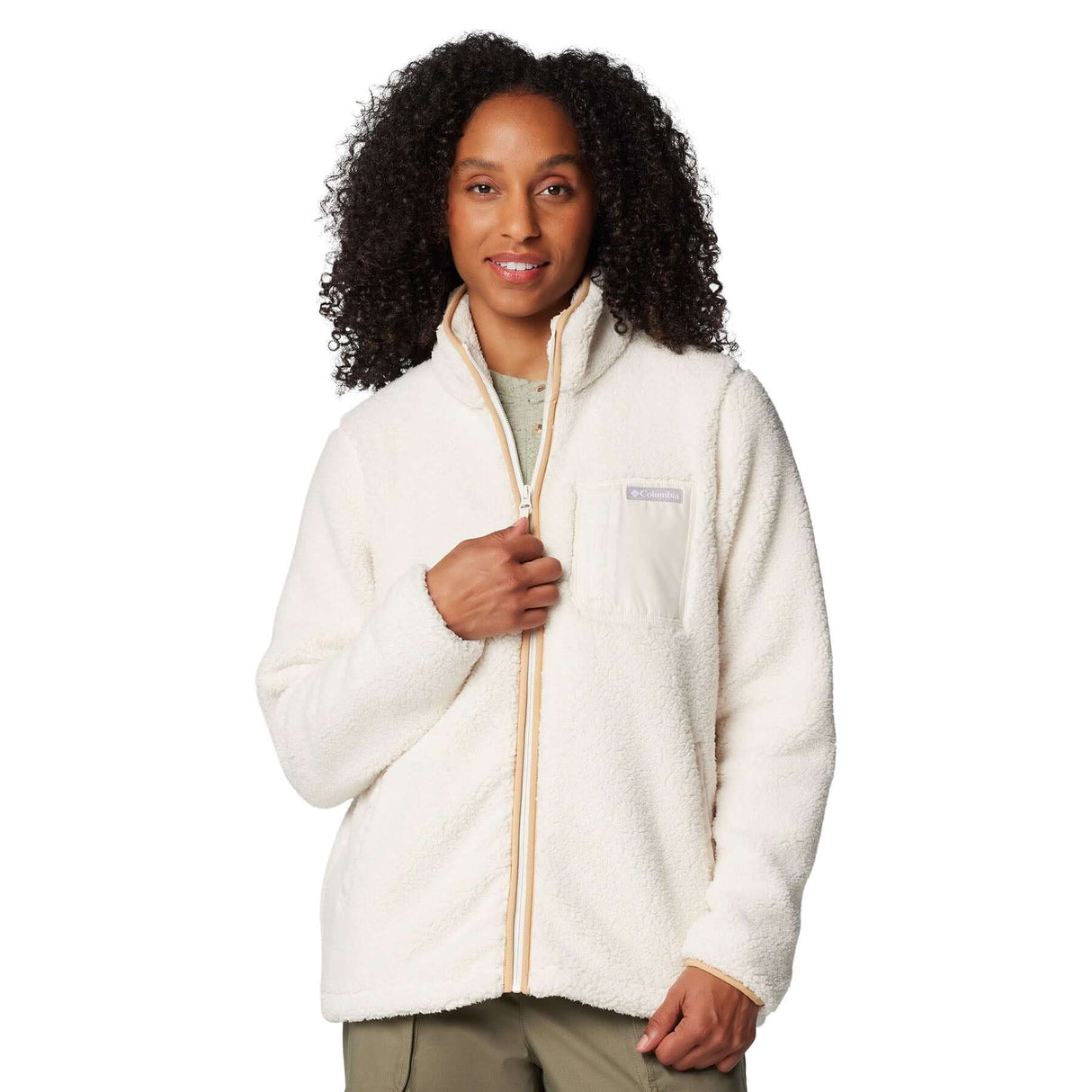Columbia Women's West Bend Full Zip II Sherpa Jacket Chalk / X-Small-Chalk / Small-Chalk / Medium-Chalk / Large-Chalk / X-Large #- 53 Degrees North 