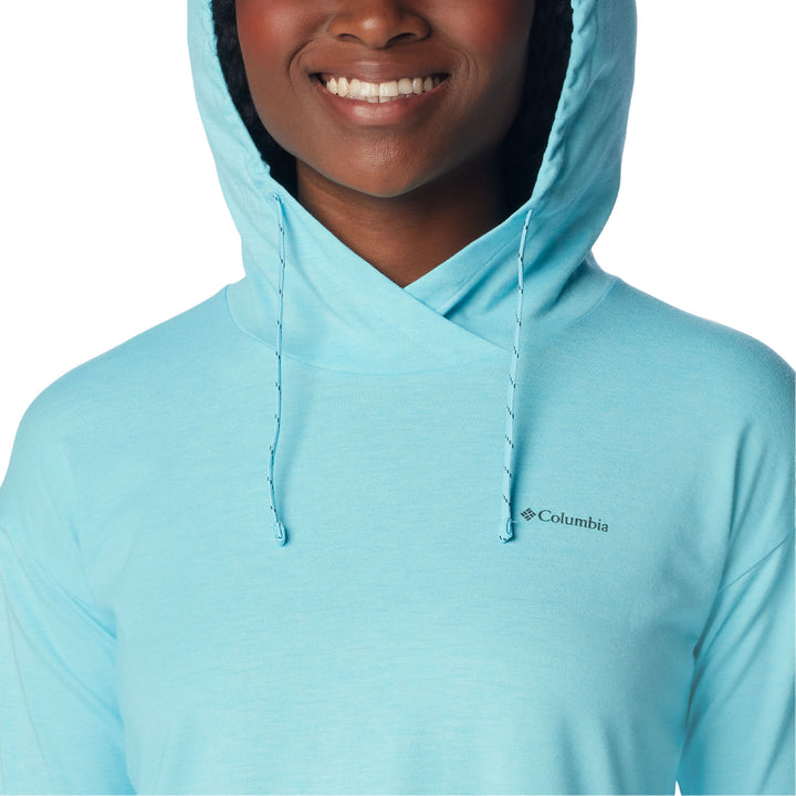 Columbia Women's Sun Trek Hooded Pullover #color_aquamarine-heather