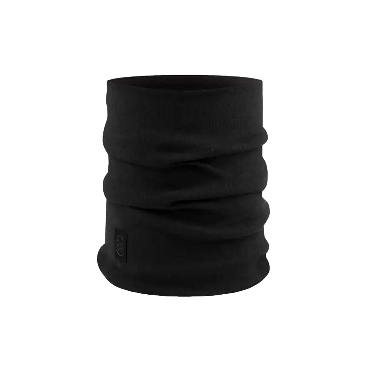 BUFF Merino Heavyweight Neck Warmer Solid Black-Multistripes Fog Grey #- 53 Degrees North 