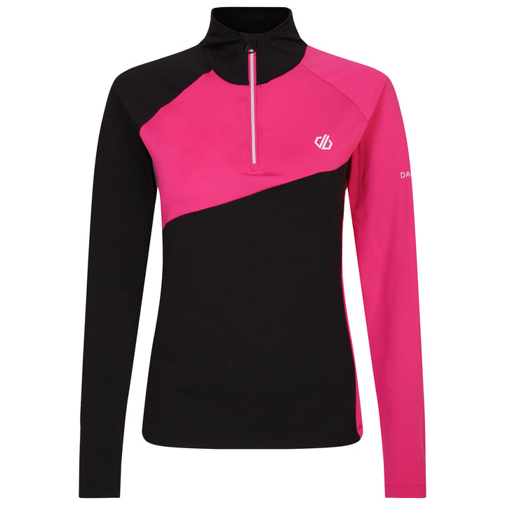 Dare2B Women's Ice Core Stretch Midlayer Top #color_pure-pink-black