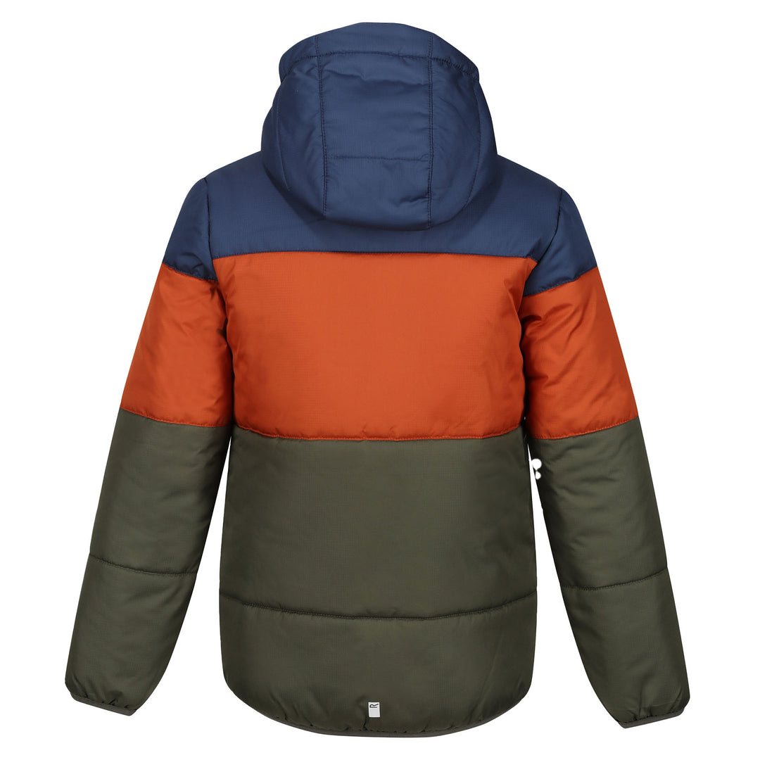 Regatta Kids' Lofthouse VII Hooded Jacket #color_admiral-blue-burnt-copper-dark-khaki