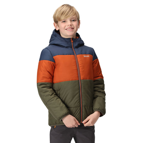 Regatta Kids' Lofthouse VII Hooded Jacket Admiral Blue/Burnt Copper/Dark Khaki / Age 3-4-Admiral Blue/Burnt Copper/Dark Khaki / Age 5-6-Admiral Blue/Burnt Copper/Dark Khaki / Age 7-8-Admiral Blue/Burnt Copper/Dark Khaki / Age 9-10-Admiral Blue/Burnt Copper/Dark Khaki / Age 11-12 #- 53 Degrees North 