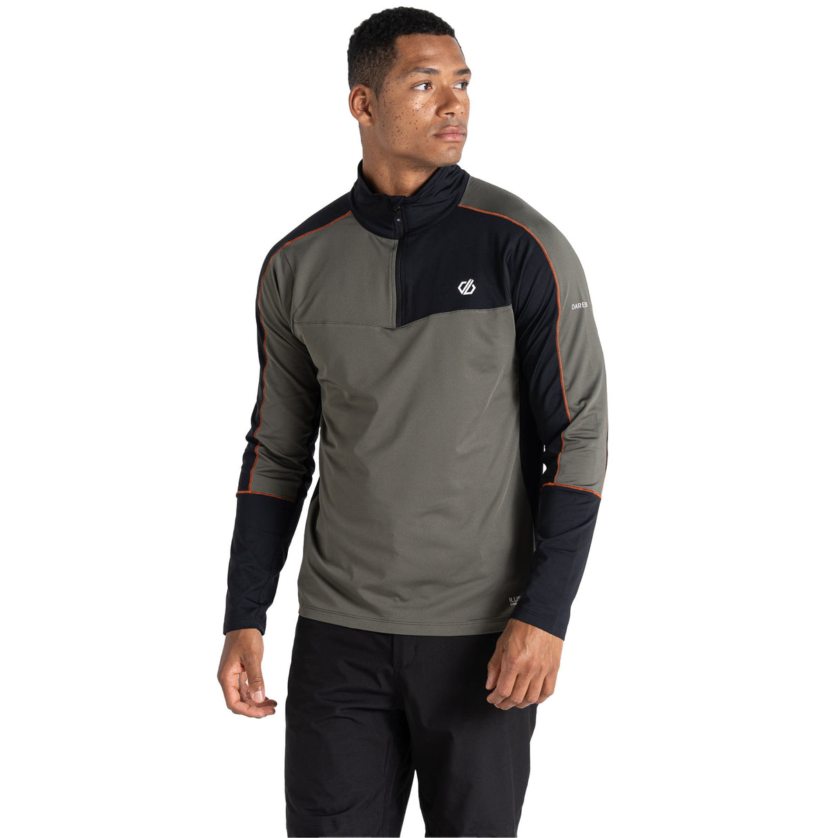 Dare 2b Men's Dignify II Core Stretch Midlayer Top Lichen Green/Black / Small-Lichen Green/Black / Medium-Lichen Green/Black / Large-Lichen Green/Black / X-Large-Lichen Green/Black / XX-Large #- 53 Degrees North 