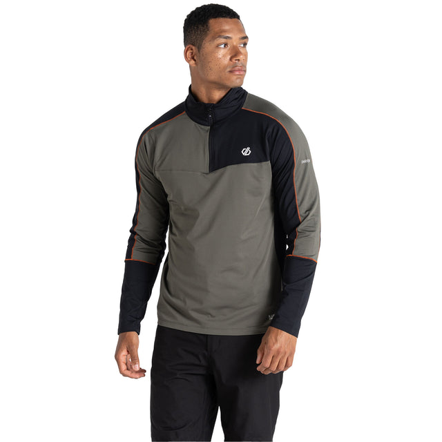 Dare 2b Men's Dignify II Core Stretch Midlayer Top Lichen Green/Black / Small-Lichen Green/Black / Medium-Lichen Green/Black / Large-Lichen Green/Black / X-Large-Lichen Green/Black / XX-Large #- 53 Degrees North 