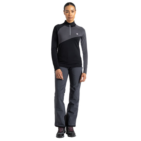 Dare 2b Women's Ice Core Stretch Midlayer Top Black/Ebony Grey / X-Small-Black/Ebony Grey / Small-Black/Ebony Grey / Medium-Black/Ebony Grey / Large-Black/Ebony Grey / X-Large #- 53 Degrees North 