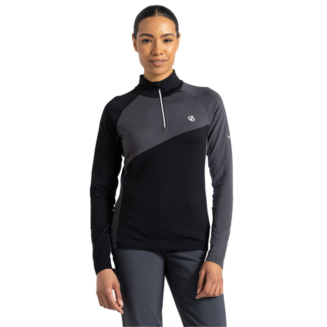 Dare 2b Women's Ice Core Stretch Midlayer Top Black/Ebony Grey / X-Small-Black/Ebony Grey / Small-Black/Ebony Grey / Medium-Black/Ebony Grey / Large-Black/Ebony Grey / X-Large #- 53 Degrees North 