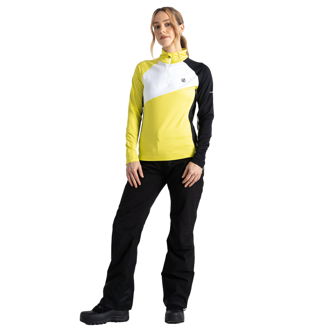 Dare2B Women's Ice Core Stretch Midlayer Top #color_yellow-plum-black